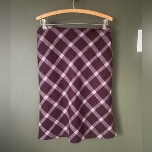 Jax Purple Plaid Pencil Skirt Bias Size 8